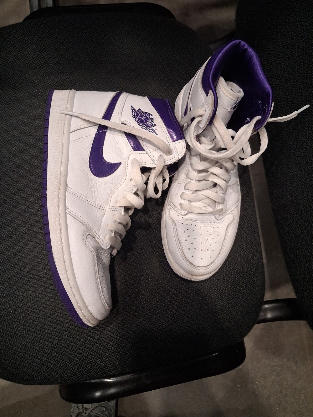 White and Purple High-Top Women's Basketball Sneakers - Brand: